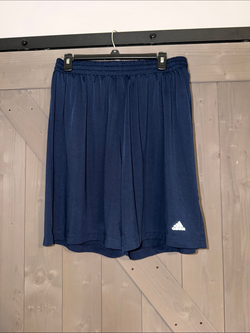 adidas Navy Blue Athletic Shorts with White Logo